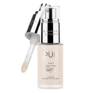 PÜR MINERALS 4-in-1 Love Your Selfie Longwear Foundation & Concealer, Full Coverage Liquid Foundation, Hydrating Formula, LN2
