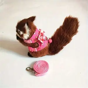 Pet Carrier Backpack Set with Leaf Decoration, Bowknot & Bell Accessories, Ideal for Guinea Pigs Hamsters Mice Outdoor Walks