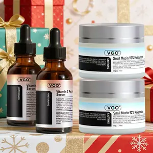 【Buy two get two free】VGO Skincare Set: Vitamin C Serum & Snail Mucin 92% Gel Cream | Hydration, Radiance & Revitalizing Daily Care Facial Repair Anti-Wrinkle Moisturizing Cream