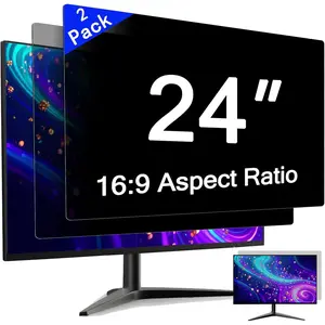[2 Pack] 24 Inch   Screen for 16:9 Aspect Ratio Widescreen , Eye Protection Anti Glare Blue Light    Filter, Removable Anti-Scratch 24in Protector Film