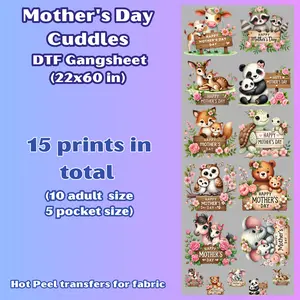 G3 Mother's Day Cuddles DTF Gang Sheet for Playera/Shirts