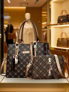 Bags, women's bags, shoulder bags, printed letter bags, light luxury bags, hand crossbody bags, large capacity, buy a big get a for free, Handbag Combo, for mom, birthday gifts for wife's bags, Mother's Day gifts for mom's bags.