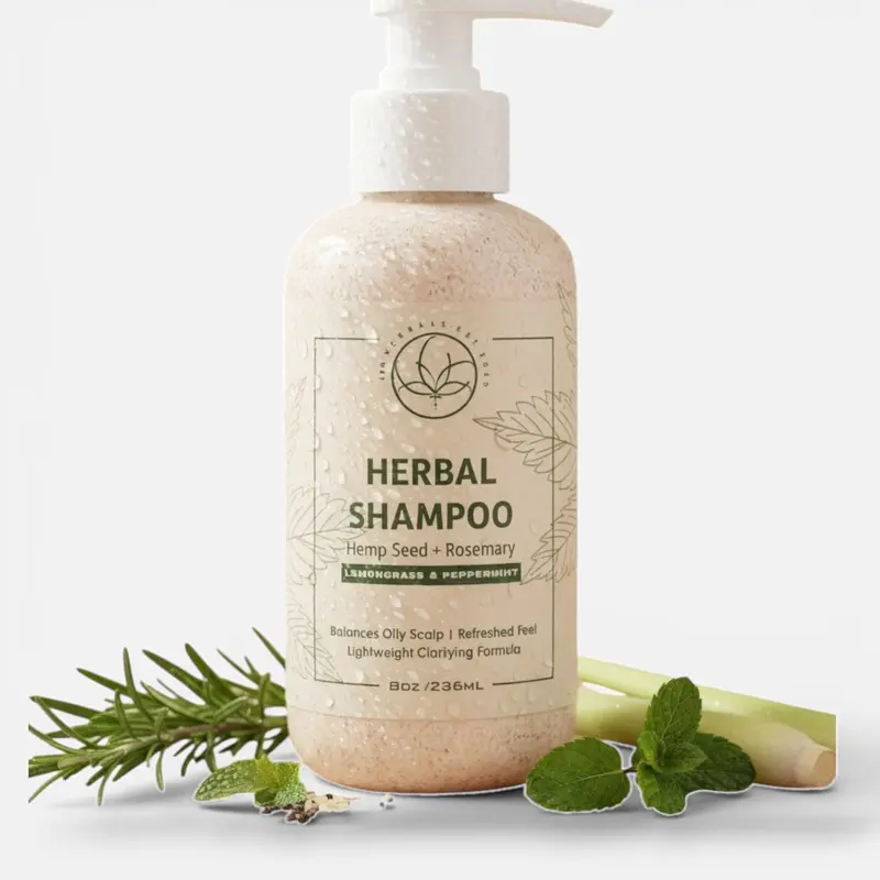 Organic Clarifying Hair Growth Shampoo Cleanser for Adults - Plant-Based, Hemp Seed, Rosemary, Peppermint, Lactic Acid, Oat, Tea Tree, Keratin, Gentle Lightweight, Fragrance-Free, Vitamin C-Infused, Additive-Free, Non-Toxic, Suitable for All Hair Types