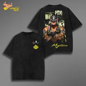 REY MYSTERIO WASHED TEE, Wrestling Graphic Tee, Wrestler Shirt, Sports Shirt, Vintage Wresting Shirt, Wrestling Gift tshirts Menswear Top