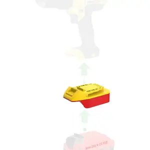 Adapter Upgrade for De Walt 20V MAX Tools - Compatible with   20V V-20 Red Style (Not B&D)  Installation for Power  (No  Function) - 1 Adapter Only