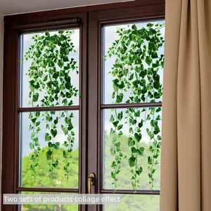 Ivy Leaf Pattern Window Sticker, 2 Counts/set Double Sided Window Decal, Decorative Sticker for Home Living Room Bedroom, Ornaments