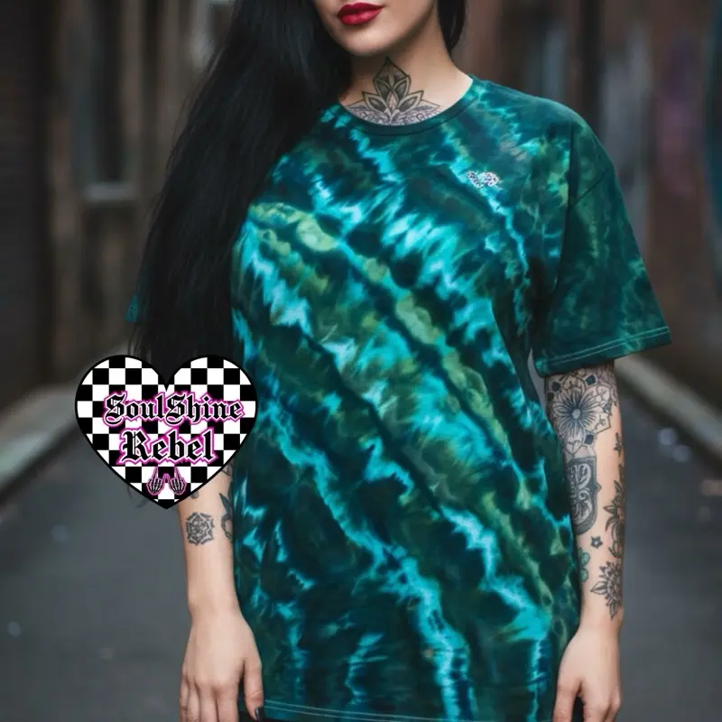 Malachite Ripple Geode Ice Tie Dye Shirt Unisex Tee