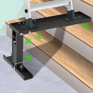 Ladder Leveler Heavy-Duty Stabilizer & Leveler, Adjustable Height/Length for Extension Ladders, Non-Slip ()