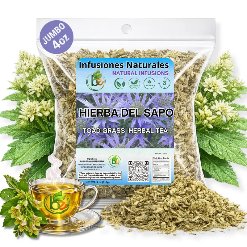 Hierba del Sapo Herbal Tea 4 oz (113g) - 100% Natural Mexican Thistle (Eryngium heterophyllum) - Traditional Loose Leaf Tea from Mexico - Caffeine-Free, Non-GMO, Vegan - Authentic Herbs by BEXPERTSUSA