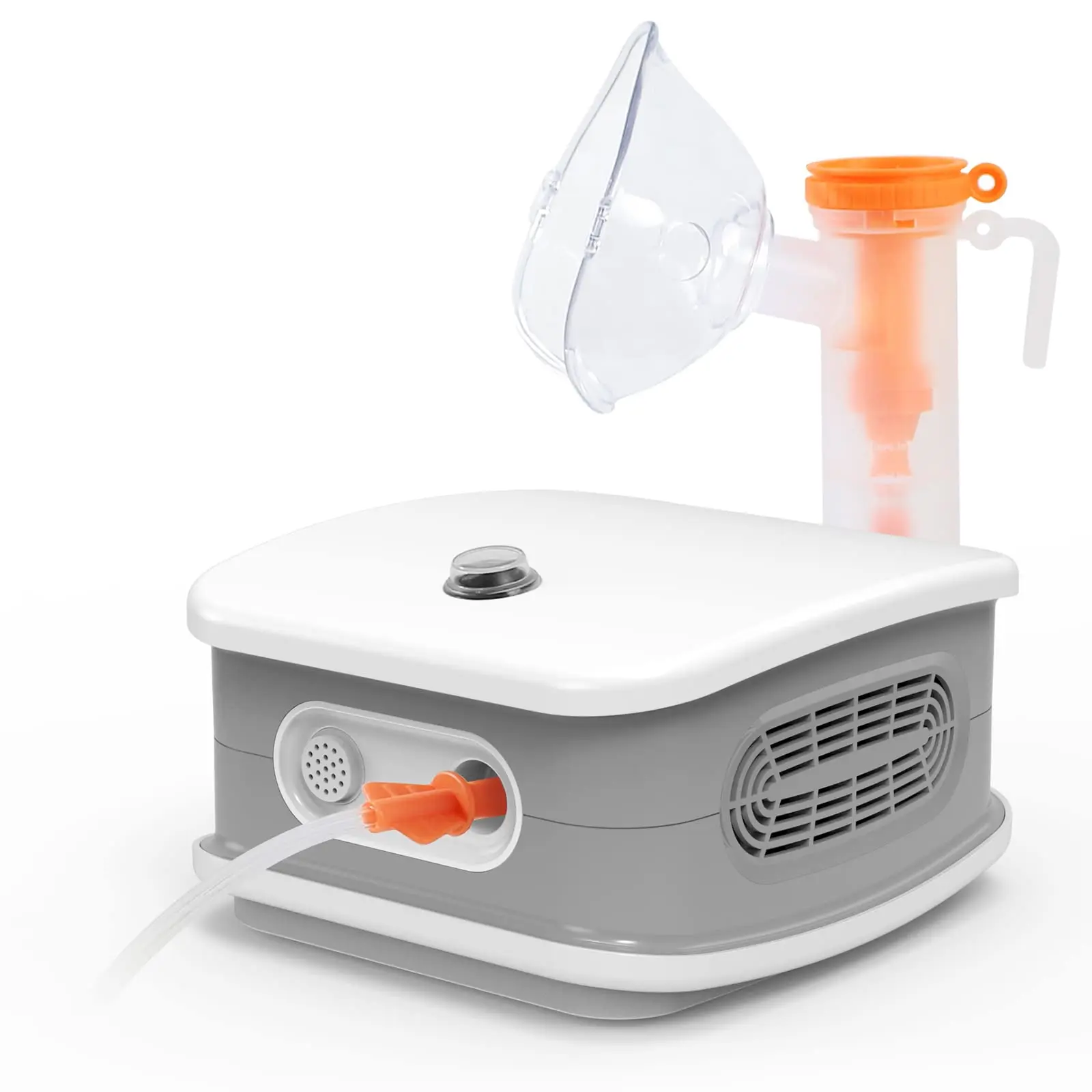 BUDBOW Compressor Nebulizer Kit Desktop Tabletop Design with 2 Masks Adult and Child Mouthpiece Air Tubing Easy Clean Smooth Operation for Personal Wellness Home Care Daily Use