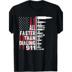 New[100% Cotton] [100% Cotton] All Faster Than 911 American Flag Gun Lover For Men T Shirt 220G 10000 Links Black Cotton Tee Golf Gift T-Shirt For Men And Women