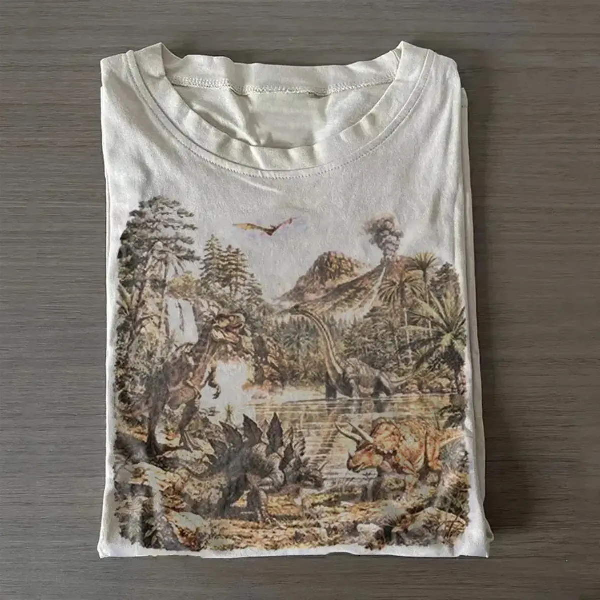 Comfort Colors Vintage Dinosaur T-Shirt, Prehistoric Jurassic Landscape Tee, Retro Fossil Graphic Shirt, Nature History Tee, Paleontology Gift