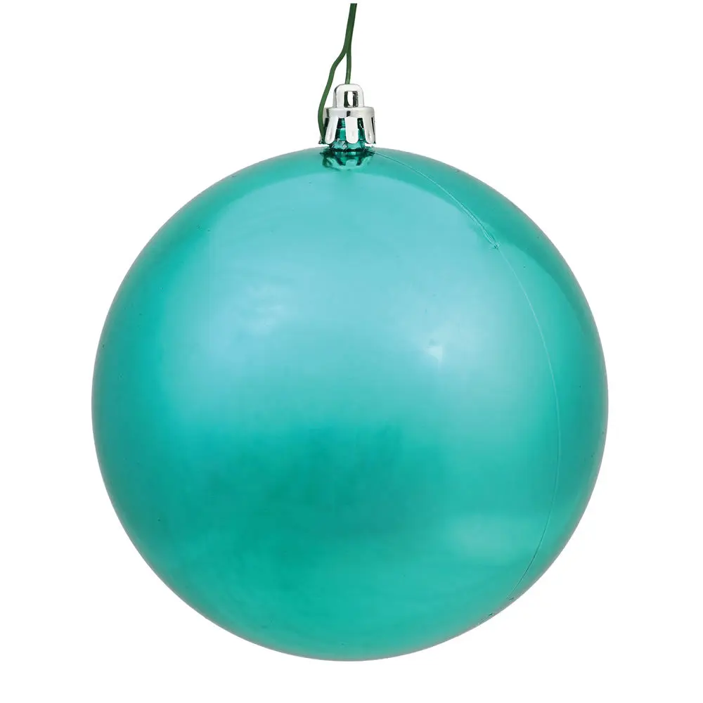 Vickerman N590642DSV 2.4" Teal Shiny Ball Ornament 24 Per Bag
