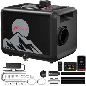 Diesel Air Heater, 8KW DC12-24V 110C, Fast Heating Diesel Parking Heater with Remote Control and Black LCD Switch, Low Noise, Pre-Heating Function, for RV, Truck, Camper, Van, Boat and Trailer