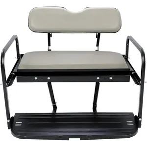 Rear Back Seat Kit Compatible with Yamaha G14 G16 G19 G22 Golf Cart Flip Folding Seat - Off-White