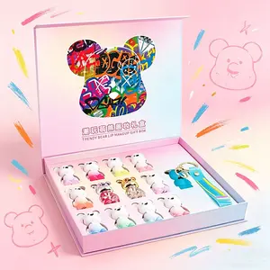 Trendy Graffiti Bear Lipstick Makeup Gift Set, Unique Fashion Cosmetics Kit, Perfect Gift for Beauty Lovers, Stylish Lipstick Collection