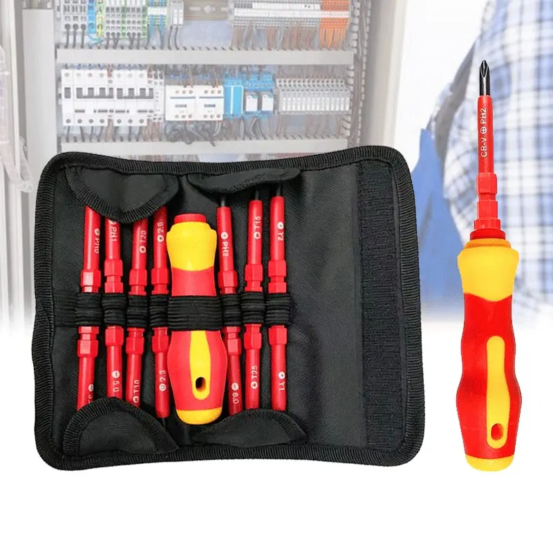 Multi-Function Screwdriver Set, Cross Flat Star Bits, Replaceable Screwdriver Bits, Interchangeable Head Screwdrivers, Home Industrial Repair Tool Kit with Storage Bag, Multipurpose Screwdriver Kit