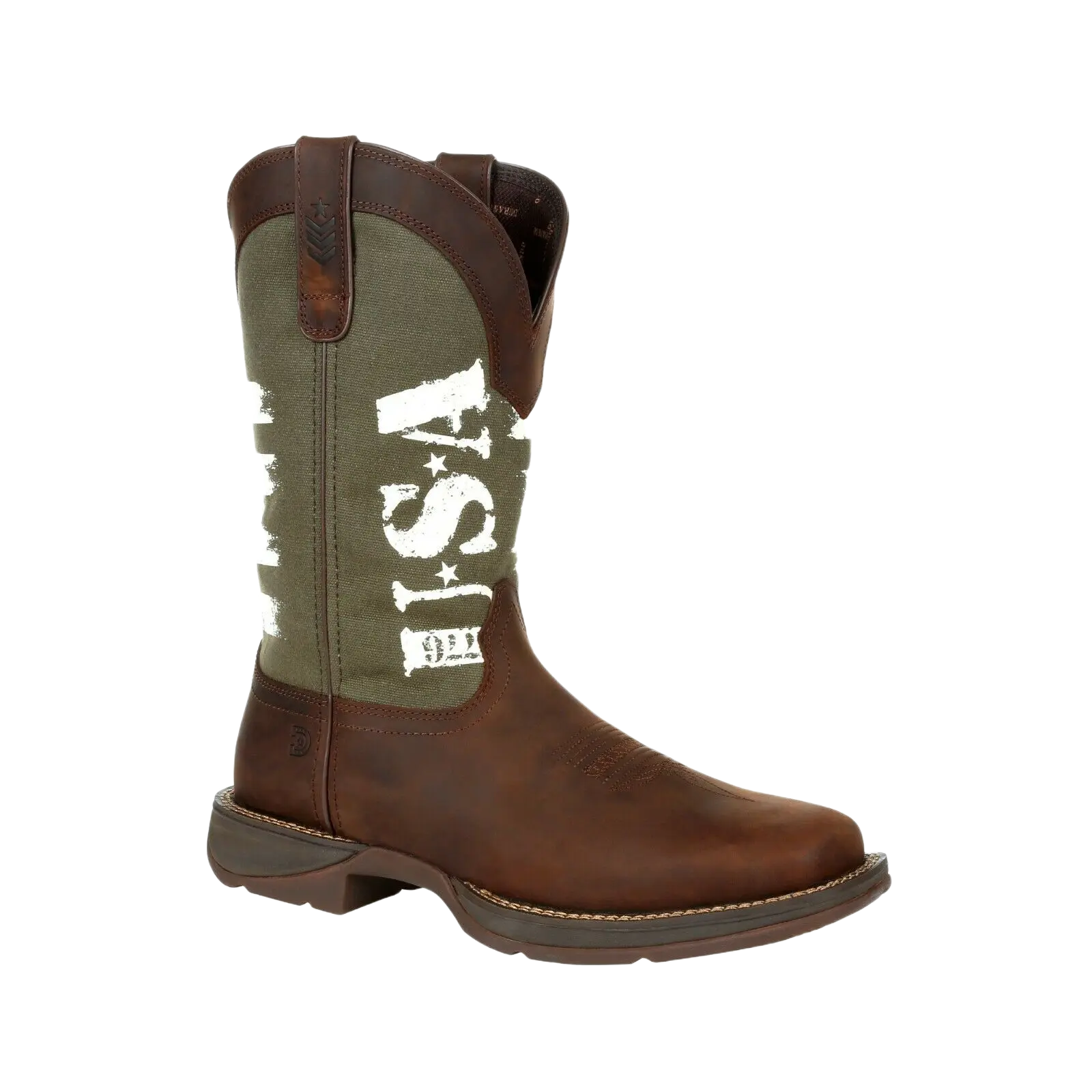 Durango Men's Rebel Army Green USA Print Square Toe Boot DDB0313 Durango Men's Rebel Army Green USA Print Square Toe Boot DDB0313