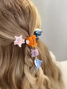 6-Piece Ocean Animal Series Hair Clips, Octopus Crab Whale Seahorse Hair Clips, Unique Shark Clip Headwear, New Arrival Hair Accessories, Super Cute Clips