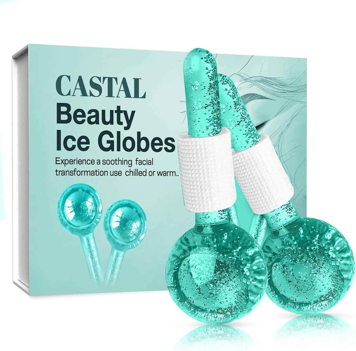 Ice Globes for Face 2Pcs – Enhancing Daily Beauty with Ice Globes for Facials, Perfect Facial Ice Globes for Puffiness & Wrinkles of Face, Neck & Eyes, Green in Color
