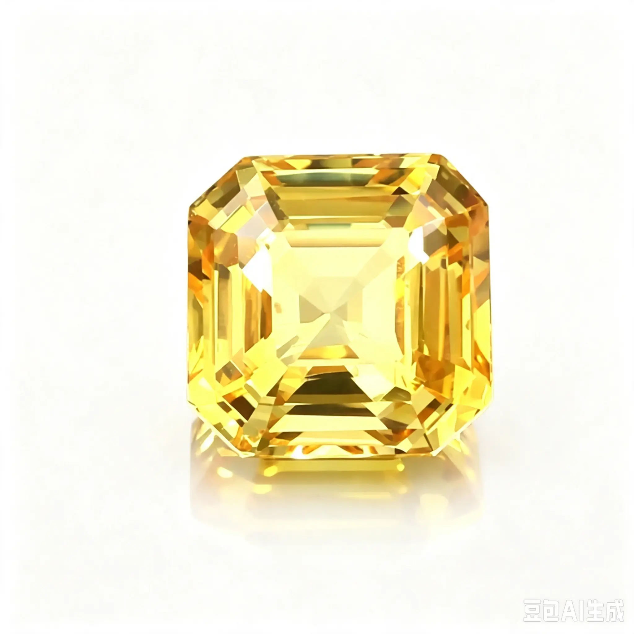 Lab-Grown Asscher Cut Yellow Sapphire With AGL Certificate