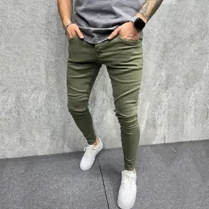 Men's Skinny Jeans Trousers Stylish Streetwear Slim Fit Stretch Denim Pants for Casual Outings in Blue Black Light
