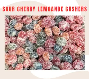 Cass' Candies - Sour Cherry Lemonade Gushers - Insanely Sour Candy Sweet Snack
