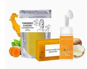 Turmeric Cleansing & Care 3-Piece Set: Turmeric Cleansing Mousse + Turmeric Cleansing Soap + Turmeric Cleansing Cloth — Facial Cleansing & Skincare Set