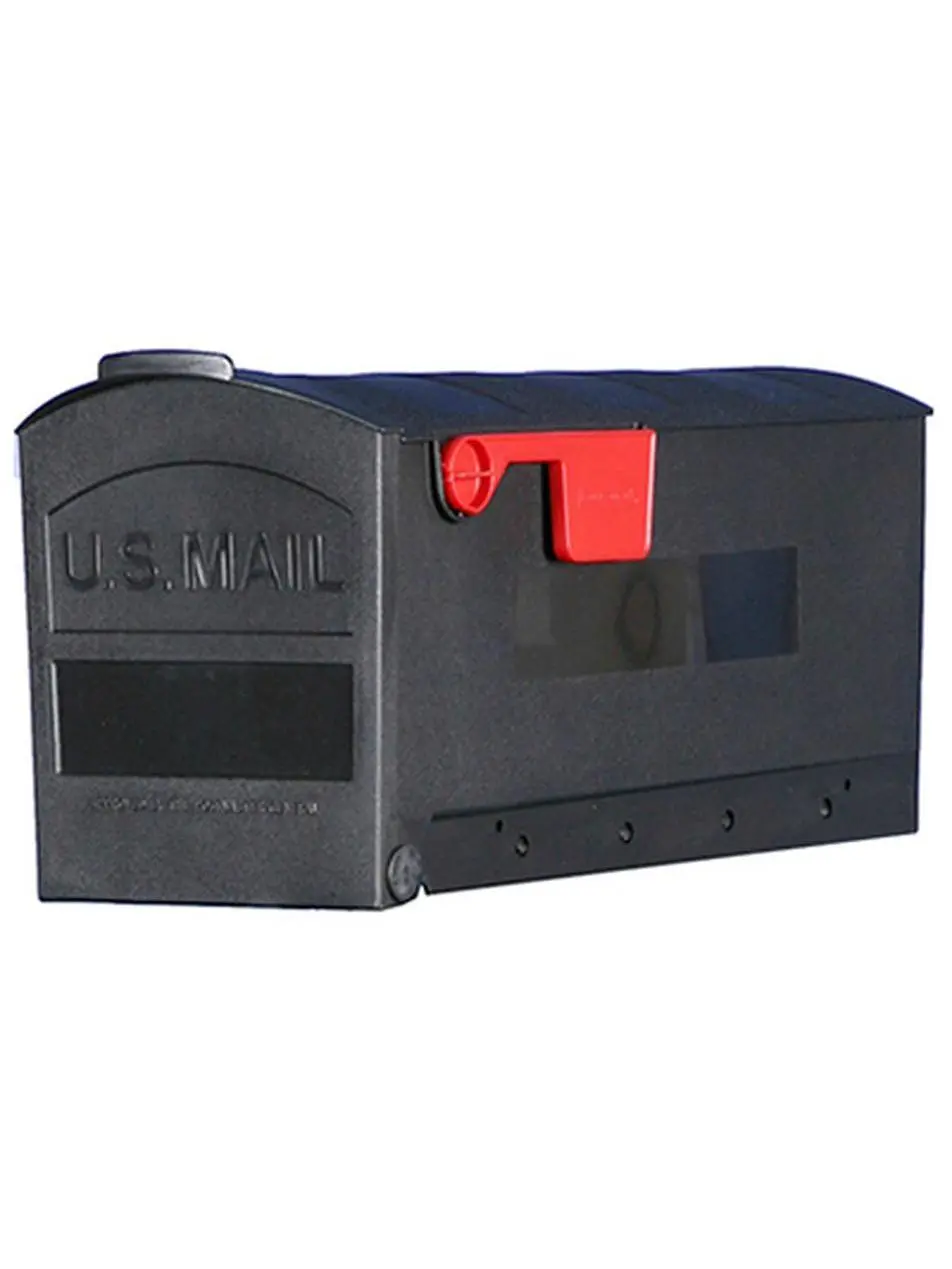 MB505B01 Small Polypropylene Rural Mailbox, Black, Ideal for Rural Users