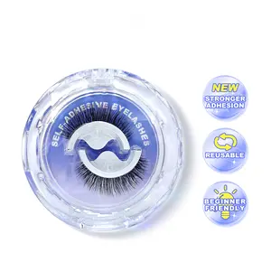 Self Adhesive Eyelashes  Reusable Thick & Natural Style Lashes, Waterproof, Reusable, Glue-Free, Eyeliner-Free Makeup Cosmetic,Pre Glued Lashes,Press on False Lashes,Wispy Strip Lashes