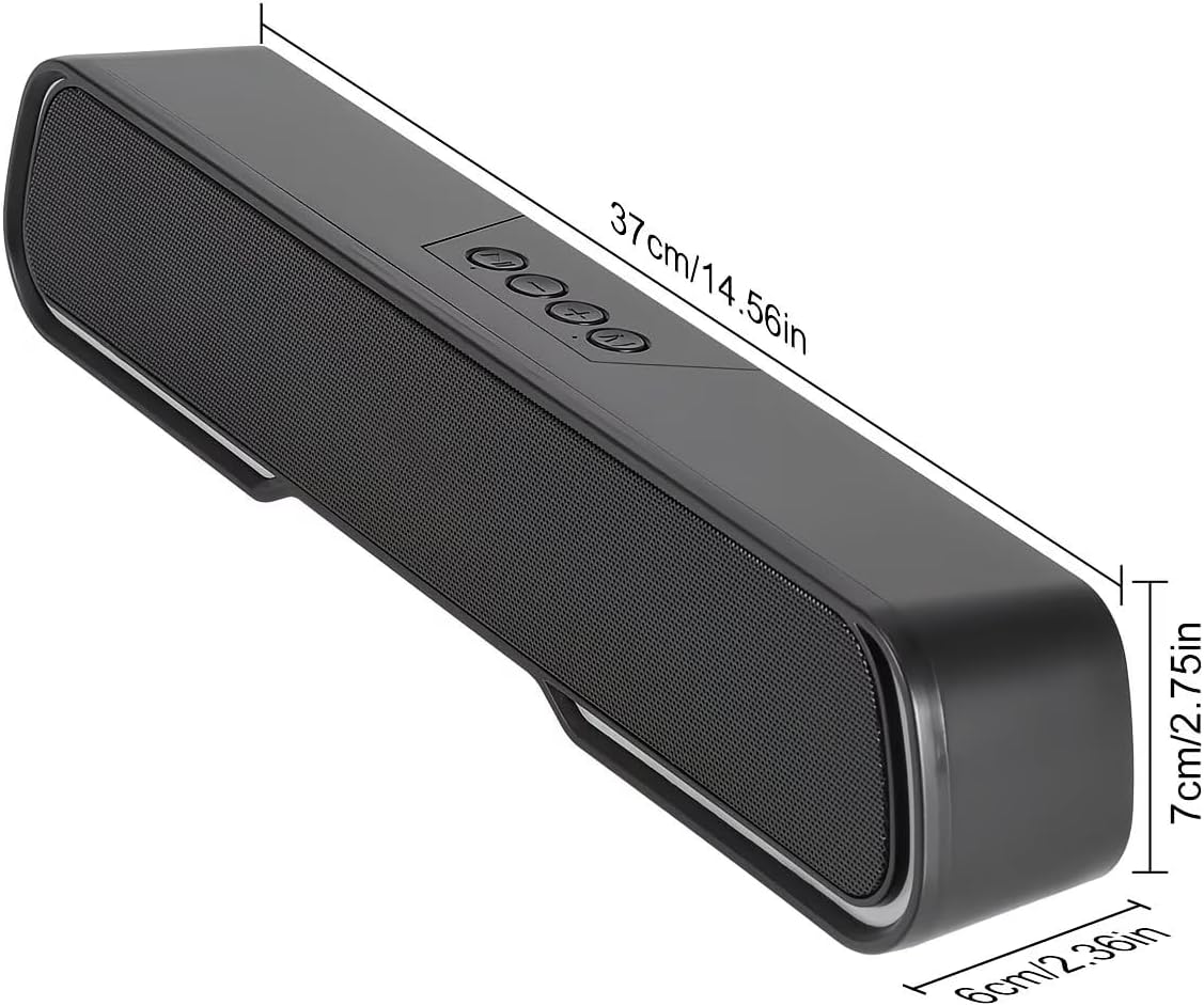 Computer Speakers for Desktop PC, Bluetooth PC Speakers with Dynamic RGB Light, Wired USB Plug & Play Computer Sound Bar, USB Powered Gaming Speakers for Desktop, Laptops, Phone, Tablet