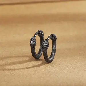 Dark fashion retro two-headed snake earrings cool personality niche hip-hop unisex jewelry