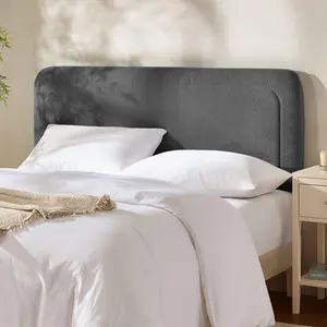 Nestl Full Headboard Only, Floating Wall Mounted Headboard, Easy Assemble Upholstered Peel and Stick Headboards, 3D Soundproof Bed Wall Panels, Boucle Stick on Headboards,