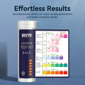 Aquarium Test Kit 6-In-1, Easy Accurate Operation, Suitable for Freshwater and Saltwater Tanks