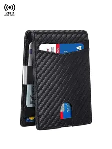 RFID Blocking Carbon Fiber Men Credit Card Holder Card Wallets Business Cardholder ID Holders Slim Mini Money Clips Billfold for Men Lightweight,Daily Practical Gift