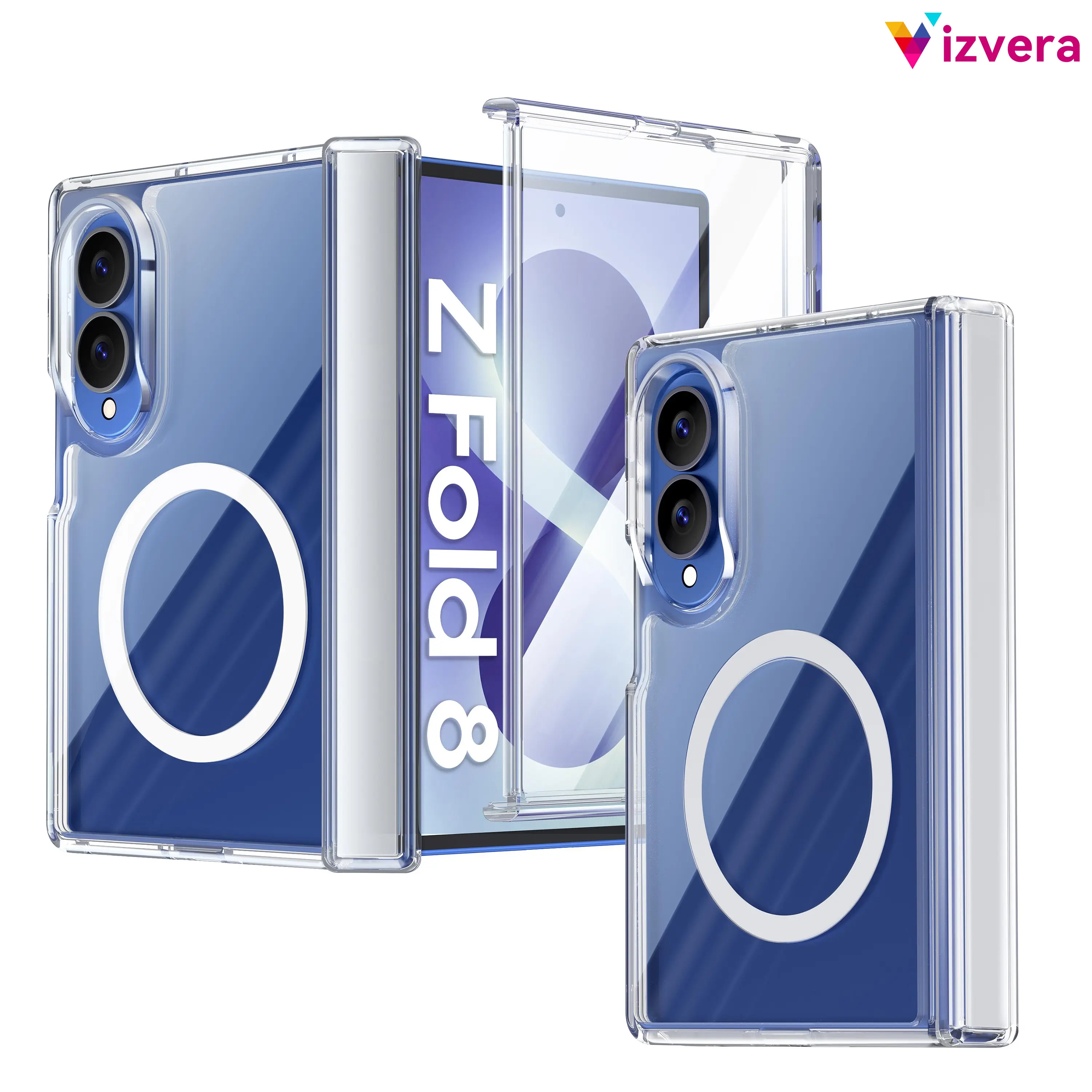 Vizvera for Samsung Galaxy Z Fold 8 Case 2026 with Full Hinge Protection | Built-in 9H Screen Protector | Powerful Magnetic Slim Shockproof Translucent Matte Cover, Smooth Soft Touch Feel   TikTok Shop SEO ： tiktokshopbacktoschool