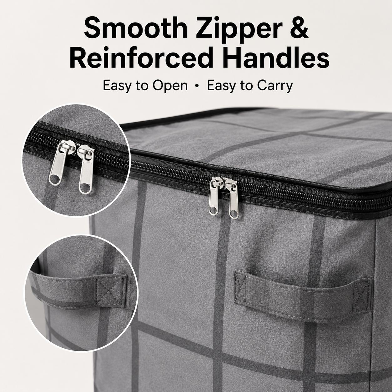 Spacious Moving Storage Bin, Zippered Organizer for Quilts, Bedding & Sweaters, Large Capacity Fabric Bag for Moving Day, Closet & Bedroom Use Spacious Moving Storage Bin, Zippered Organizer for Quilts, Bedding & Sweaters, Large Capacity Fabric Bag for Moving Day, Closet & Bedroom Use