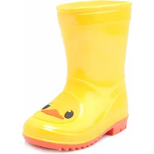 F-SOK05  Kids Rain Boots, Cute Yellow Duck Rain Boots, Boys Girls Waterproof Toddler Rainboots for Garden, Puddle, Outdoor Water Shoes
