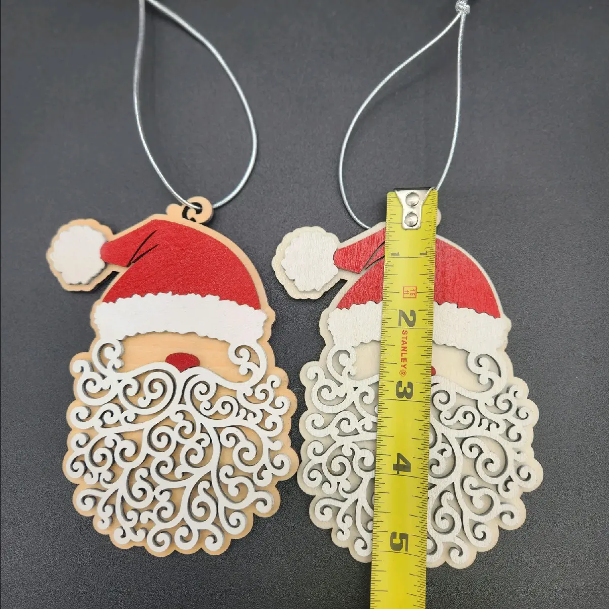 Wooden Santa Christmas Ornament Decoration