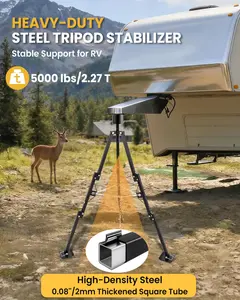 5000 LBS Fifth Wheel RV Tripod Stabilizer | Height Adjustable 35-57” | Foldable King Pin, Anti-Shake for Camping!