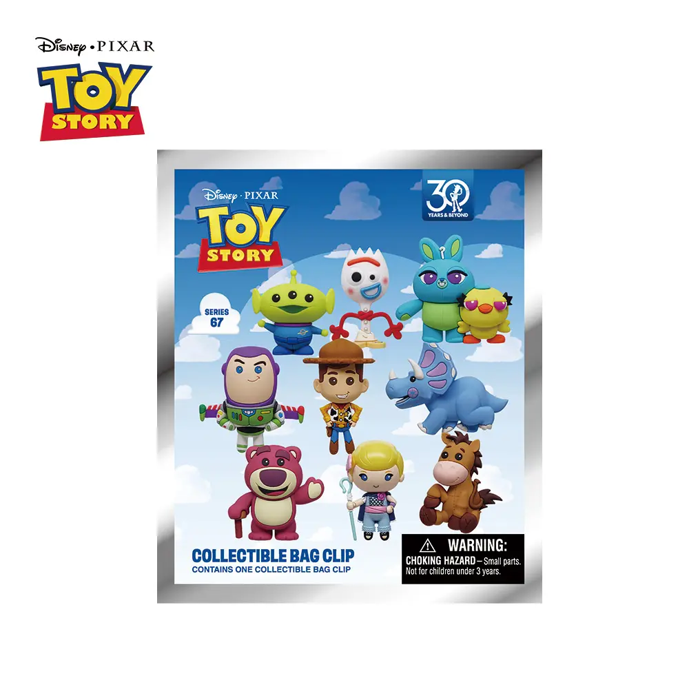 1PC Disney Officially Licensed Pixar Toy Story 4 Blind Bag Keychain 3D Foam Figure Pendant Zipper Pull Backpack Charm Collectible Gift Valentine's Day Gift for Kids Fans Woody Buzz Lightyear Bo Peep Bullseye Buttercup Trixie Forky Duck Rabbit