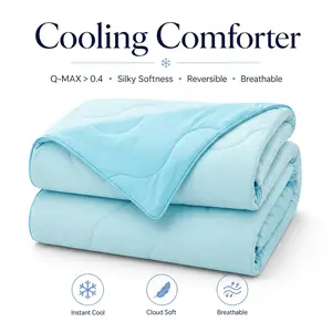 [[Father's Day Gift]  Cooling Comforter for Hot Sleepers & Night Sweats, cooling blanket,cozyhome,bedding,OEKO-TEX Certified Nylon Blanket, 3-Second Cooling Stays 8+ Hours, Breathable Lightweight Soft Summer Quilt, Machine Washable, Queen/King