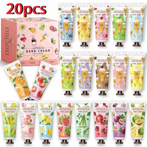 20pcs Hand Cream Gift Box Set, Fruit Hand Cream Travel Set, Valentine's Day Christmas Mother's Day Gift, Smooth Hand Skin Care, Hand Cream Travel Size