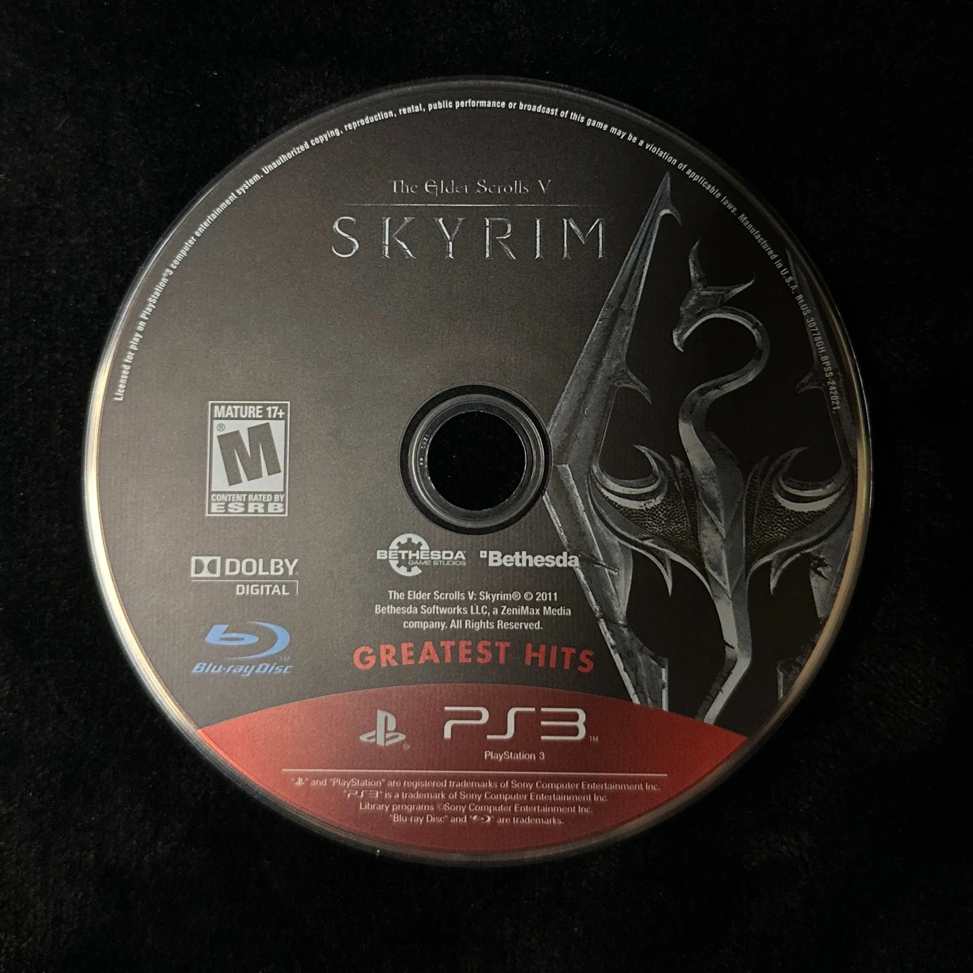 The Elder Scrolls V Skyrim [Greatest Hits] for PS3 (loose disc)
