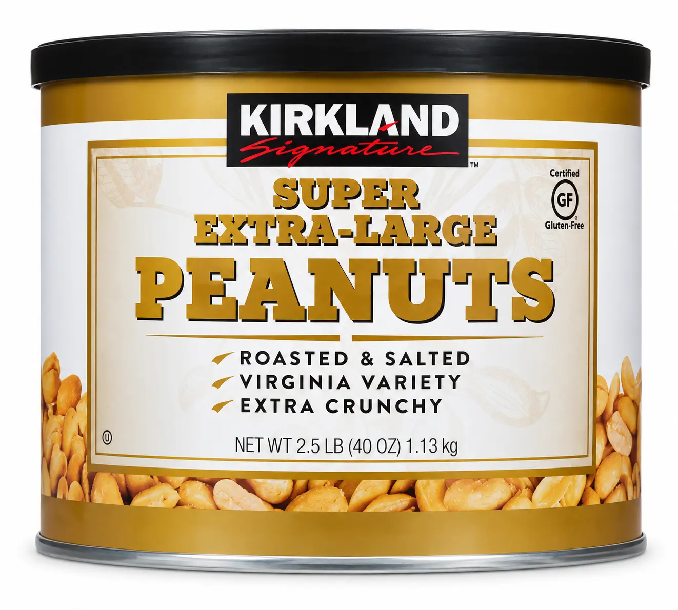 Kirkland Signature Super Extra-Large Peanuts, Roasted & Salted Virginia Variety, Extra Crunchy, 2.5 lb (40 oz)