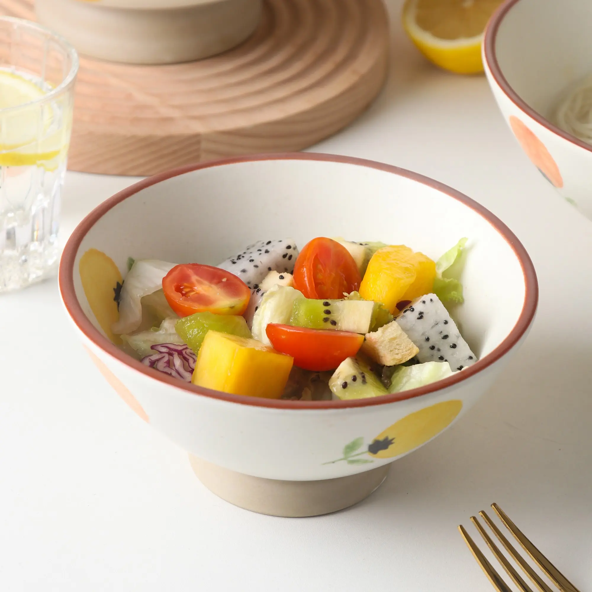 Japanese Ceramic Soup Bowl, Ramen Bowl 6 Inch 8 Inch, Large Capacity Pho Bowl, Glazed Pattern, Dishwasher Safe