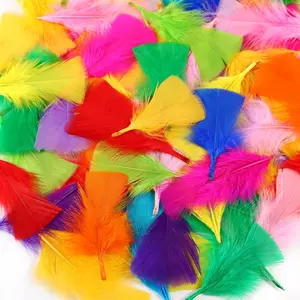 Colorful Craft Turkey Feathers - 300 count 3-5inch Colored Feathers for DIY Crafts,Wedding  Party Decorations,Dream Catcher Supplies(Turkey Colorful)