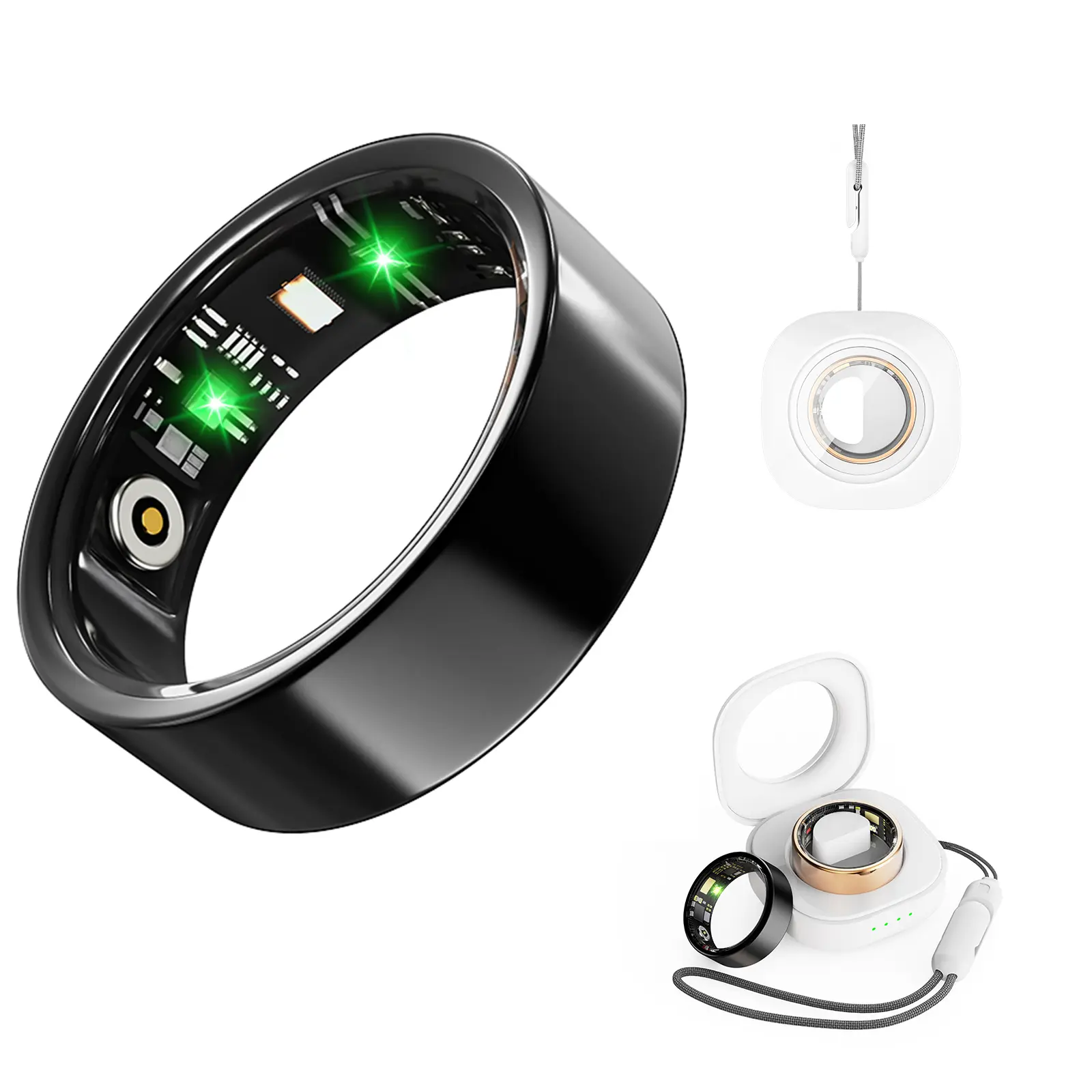 Smart Ring, Automatic Fitness & Health Tracker with 24/7 Monitoring, Heart Rate, Blood Pressure, Blood Oxygen, Calorie Tracking, Remote Camera Control & Water-Resistant Wearable