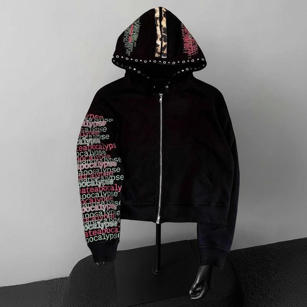 Y2K Leopard Zip Up Hoodie Women Oversized Streetwear Harajuku Cropped Graphic Ja All Oversized Christmas Halloween Thanksgiving Day Menswear Sweatshirts Tops Pullover Long Sleeve Casual Motocross