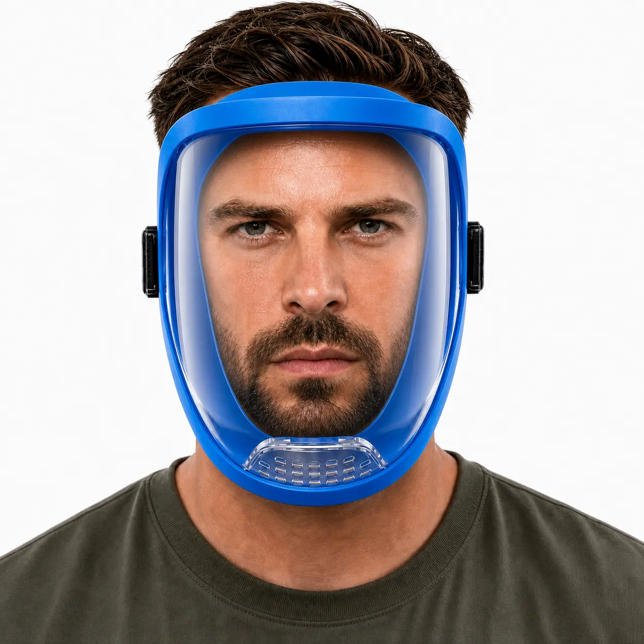 Full Face Cover Mask with Anti-Fog Clear Wide-View Lens, Adjustable Comfort Fit Design, Reusable Face Shield for Painting, Cleaning, Sanding, Machine Polishing, DIY Projects and Workshop Use